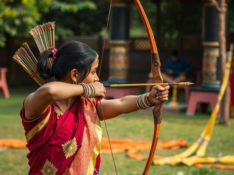 Archery stance and technique demonstration